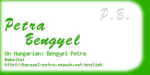 petra bengyel business card